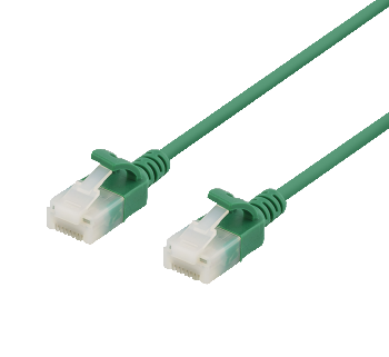 U/UTP CAT6A PATCH CABLE, SLIM, 3,5MM I DIAMETER, 0,3M, GREEN