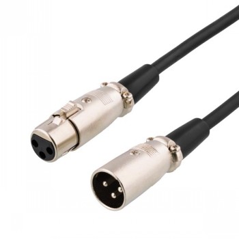 XLR AUDIO CABLE, 3-PIN MALE, 3-PIN FEMALE, 10M, BLACK