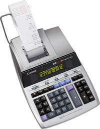 CANON MP1211-LTSC DESKCALCULATOR PRINT WITH 12-DIGIT DISPLAY AND TWO-COLORED INK JET PRINTING ON RIBBON