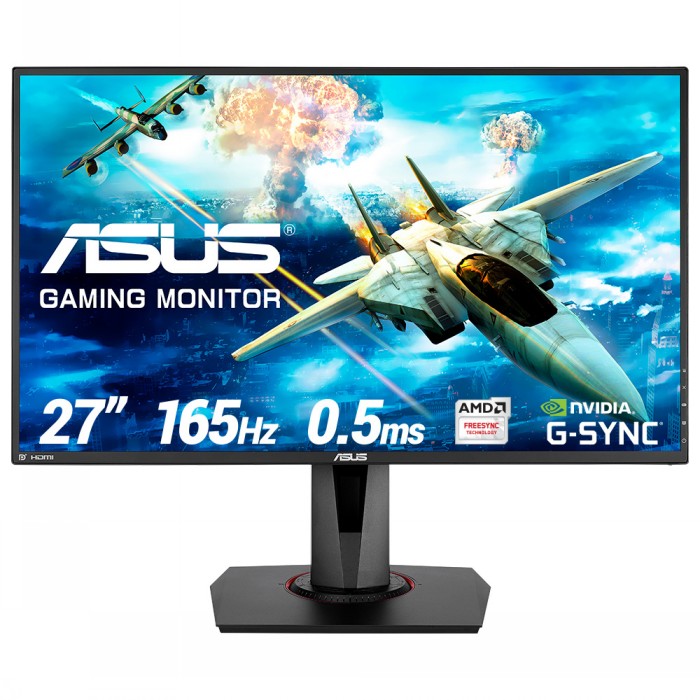 ASUS VG278QR 27INCH FHD 1980X1080 GAMING MONITOR 1MS 144HZ DP HDMI D-SUB SUPER NARROW BEZEL FREESYNC LOW BLUE LIGHT FLICKER FREE