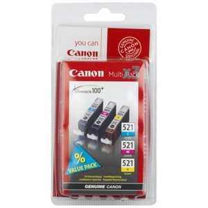 CANON CLI-521 MULTIPACK CYAN/MAGENTA/YELLOW 3X9ML IP3600 IP4600 MP540 MP620 MP630
