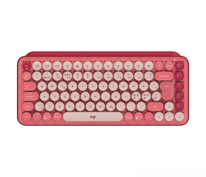 LOGITECH POP KEYS WIRELESS MECHANICAL KEYBOARD WITH EMOJI KEYS - HEARTBREAKER ROSE (NORDIC)