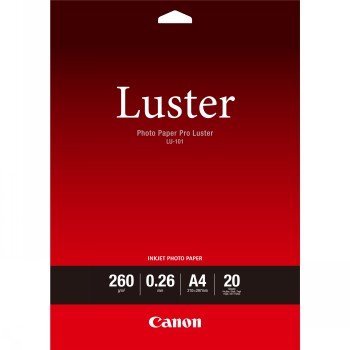 CANON LU-101 PHOTO PAPER PRO LUSTER A4 20 SHEETS 260GSM 0.26MM