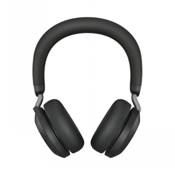 JABRA EVOLVE2 75 HEADSET ON-EAR BLUETOOTH WIRELESS ACTIVE NOISE CANCELLING USB-A NOISE ISOLATING BLACK WITH CHARGING STAND MS TE