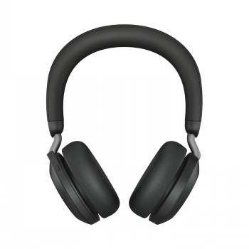 JABRA EVOLVE2 75 HEADSET ON-EAR BLUETOOTH WIRELESS ACTIVE NOISE CANCELLING USB-C NOISE ISOLATING BLACK OPTIMISED FOR UC