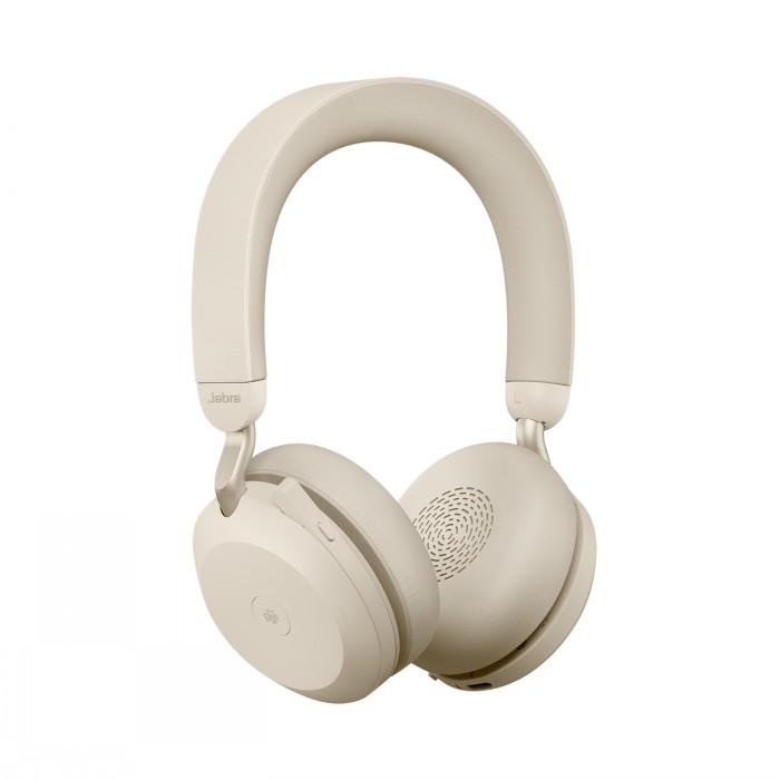 JABRA EVOLVE2 75 HEADSET ON-EAR BLUETOOTH WIRELESS ACTIVE NOISE CANCELLING USB-A NOISE ISOLATING BEIGE CERTIFIED FOR MICROSOFT T
