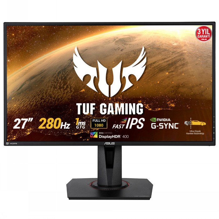ASUS TUF GAMING VG279QM 27INCH MONITOR FAST IPS 1920X1080 FHD ADAPTIVESYNC/G-SYNC 280HZ 1MS HDR400 1XDP 2XHDMI SPEAKERS