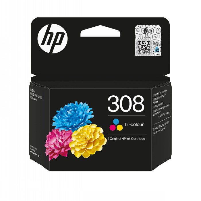 HP 308 TRI-COLOR ORIGINAL INK CARTRIDGE